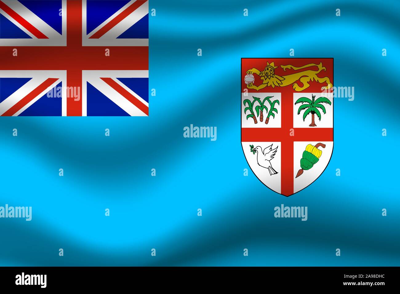 Drapeau national de la République des Fidji . couleurs d'origine et de proportion. Illustration vectorielle, simplement, en provenance de pays. Illustration de Vecteur