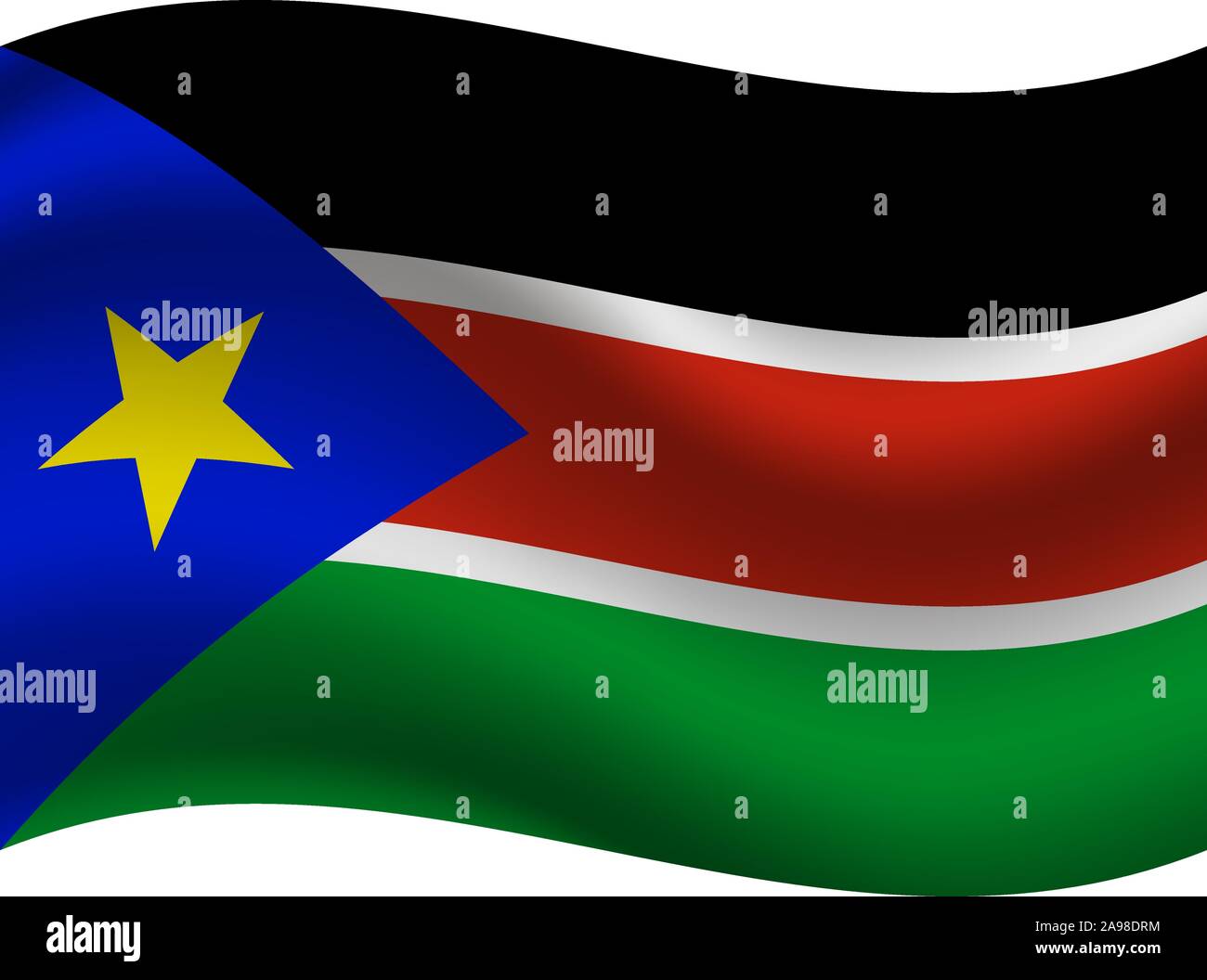 Beau drapeau national de la République du Soudan du Sud . couleurs d'origine et de proportion. Vector illustration eps10 simplement, en provenance de pays. Illustration de Vecteur