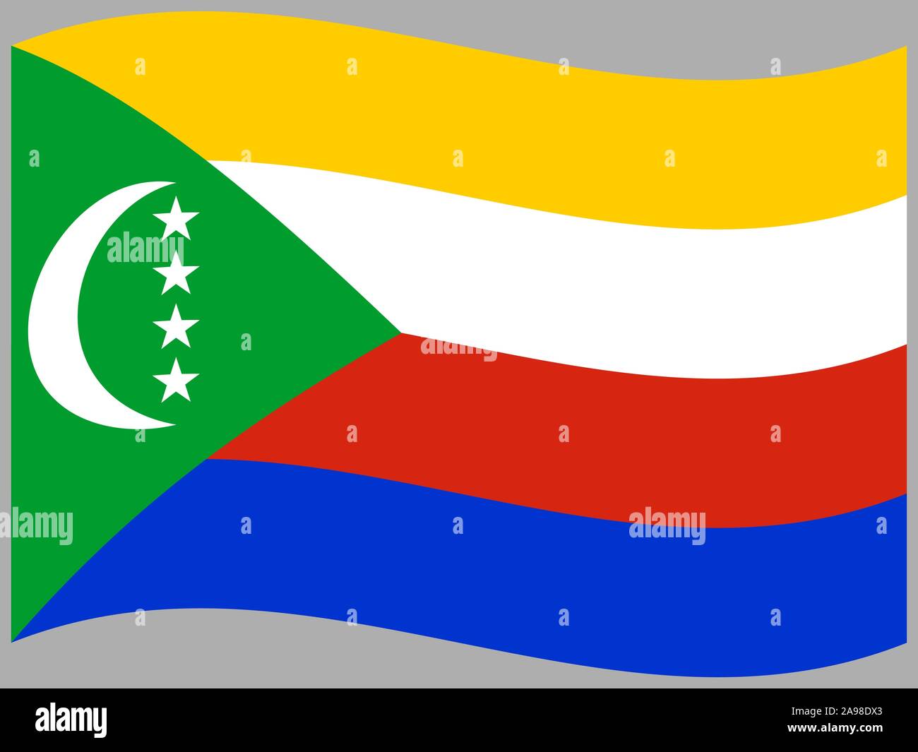 Drapeau national de Comores . couleurs d'origine et de proportion. Illustration vectorielle, simplement, en provenance de pays. Illustration de Vecteur