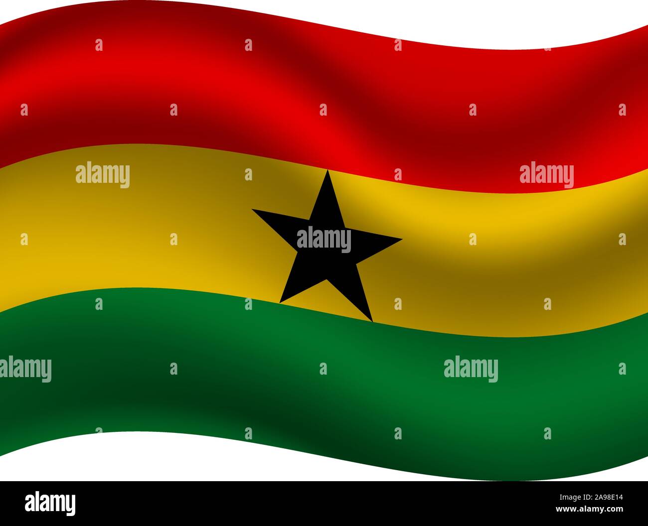 Drapeau national de la République du Ghana. les couleurs d'origine et de proportion. Vector illustration eps10 simplement, en provenance de pays. Illustration de Vecteur