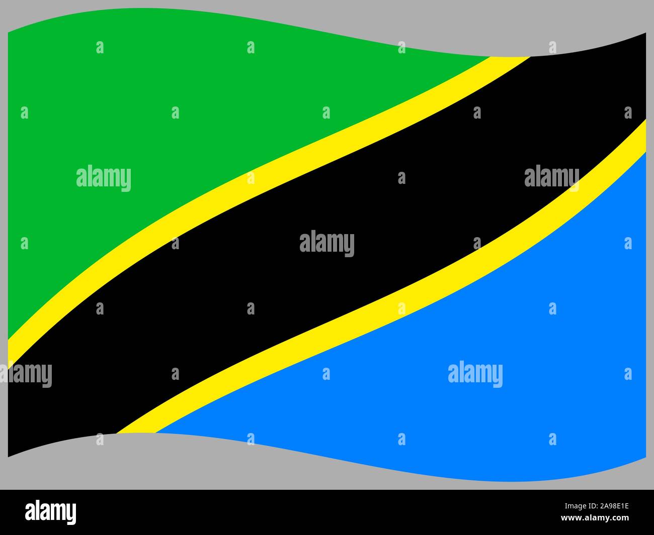 Beau drapeau national de République-Unie de Tanzanie, les couleurs d'origine et de proportion. Vector illustration eps10 simplement, en provenance de pays. Illustration de Vecteur