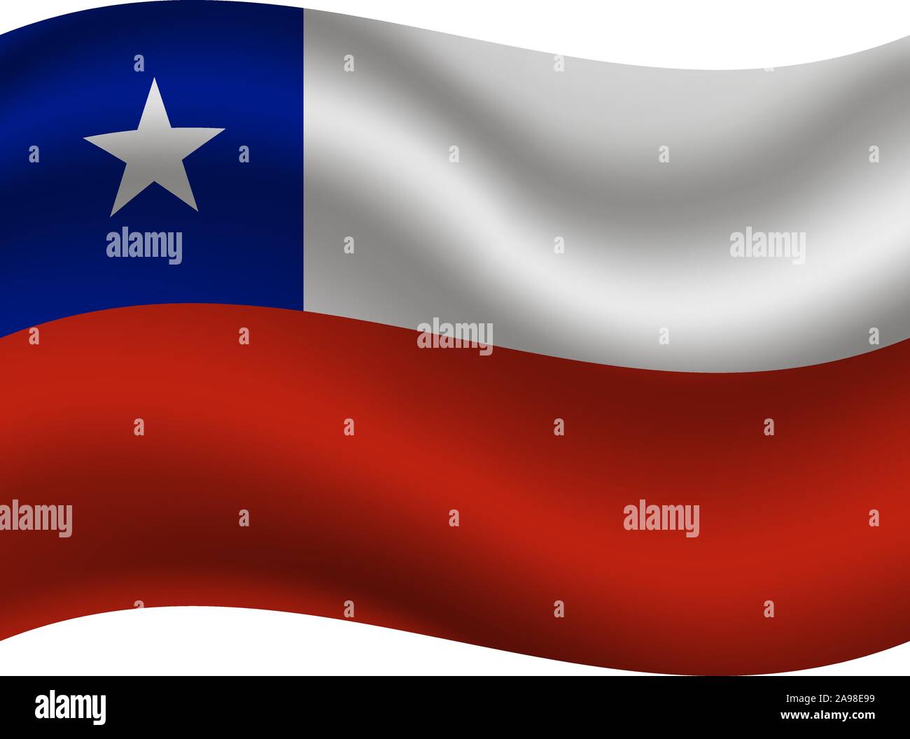 Drapeau national de la République du Chili. Les couleurs d'origine et de proportion. Illustration vectorielle, simplement, en provenance de pays. Illustration de Vecteur