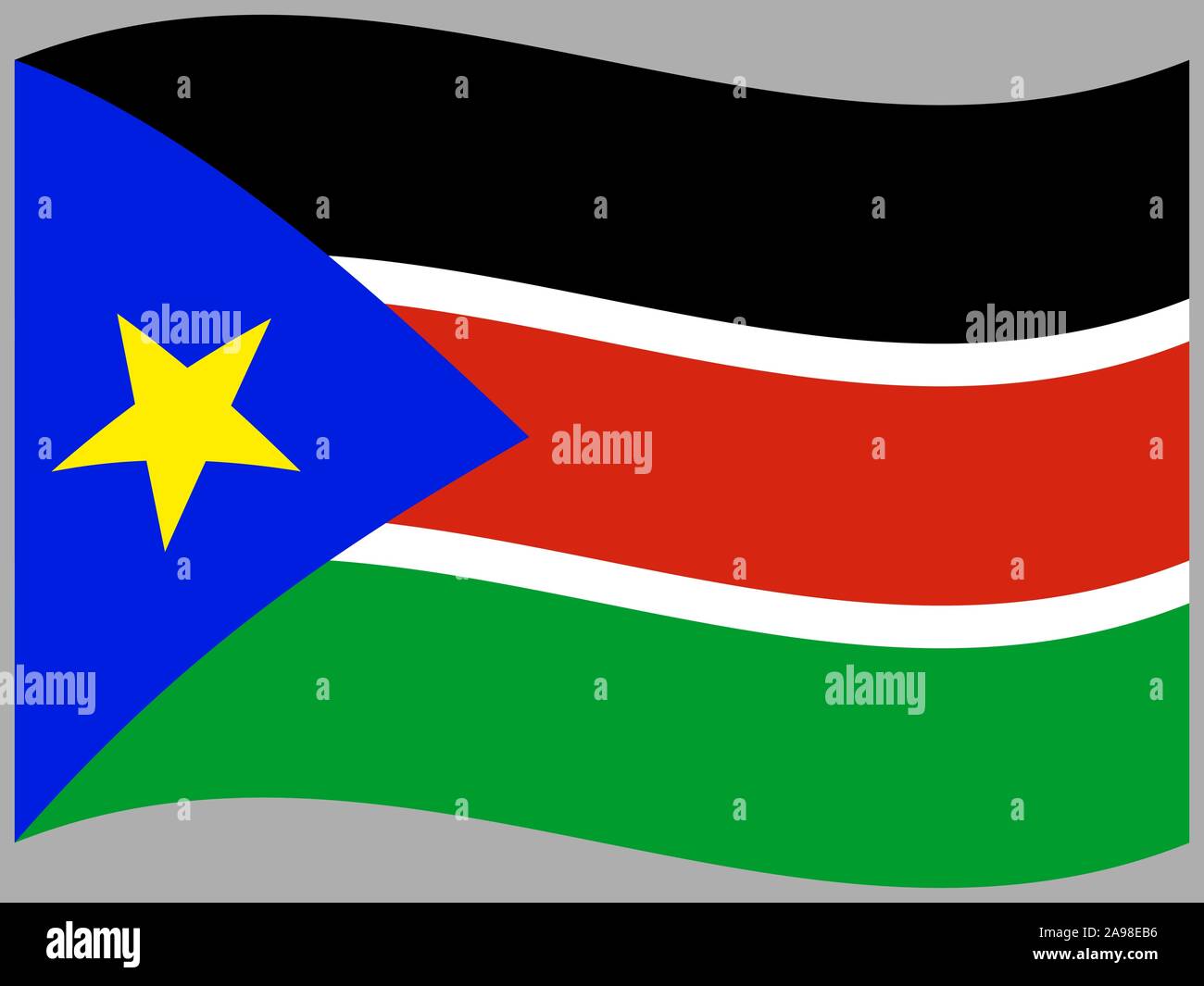 Beau drapeau national de la République du Soudan du Sud . couleurs d'origine et de proportion. Vector illustration eps10 simplement, en provenance de pays. Illustration de Vecteur