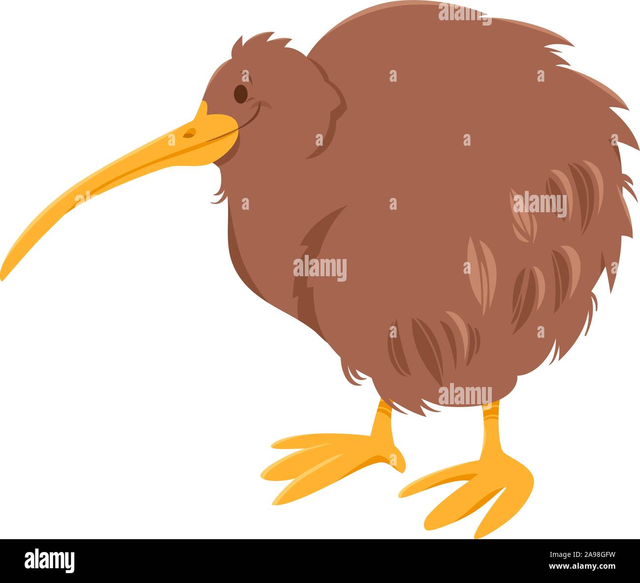 Cartoon Illustration de Kiwi Oiseau Drôle de caractère Animal sauvage Illustration de Vecteur
