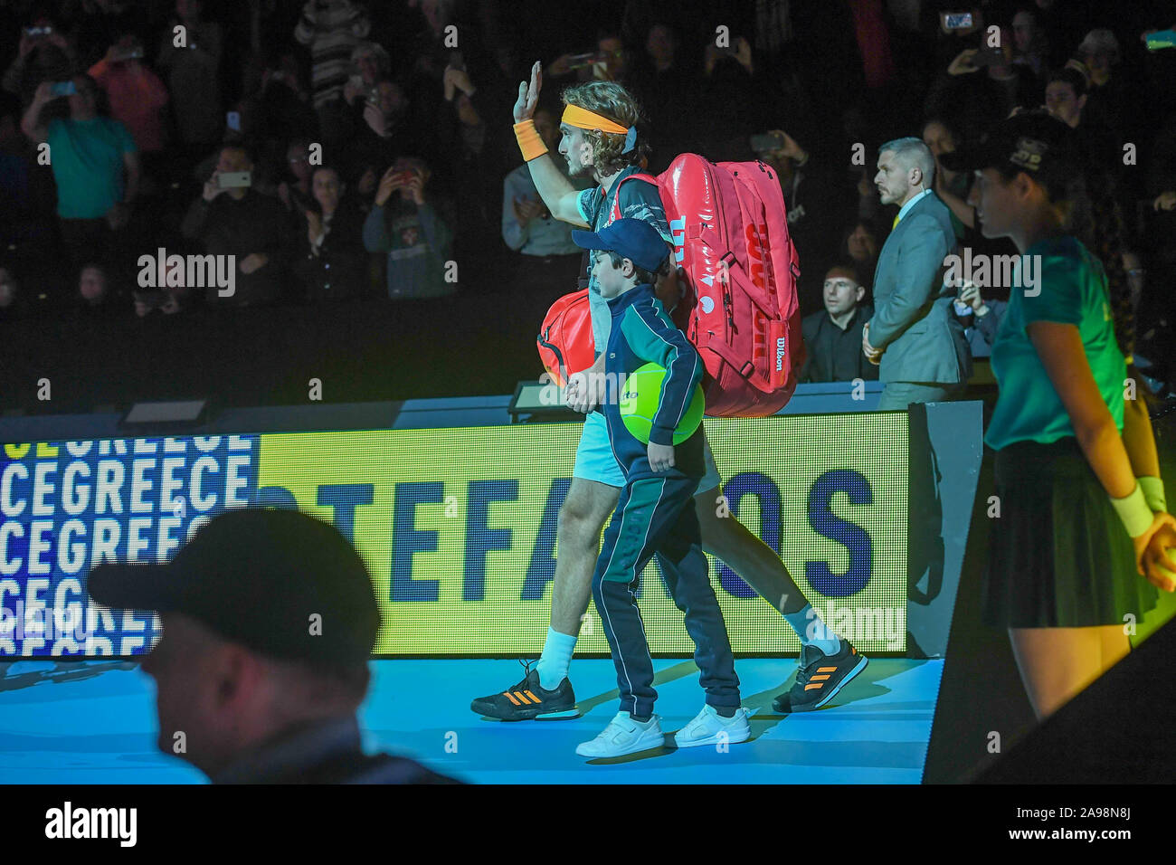 Londres, Royaume-Uni, 13 Nov 2019, stefanos tsitsipas ,le gre, lors de l'ATP Nitto STEFANOS TSITSIPAS Final Vs ALEXANDER ZVEREV - Internationaux de Tennis - Crédit : LPS/Roberto Zanettin/Alamy Live News Banque D'Images