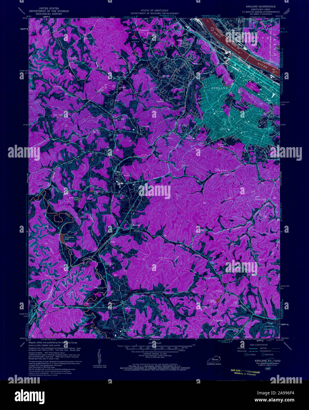 Carte ashland kentucky Banque de photographies et d’images à haute résolution Alamy