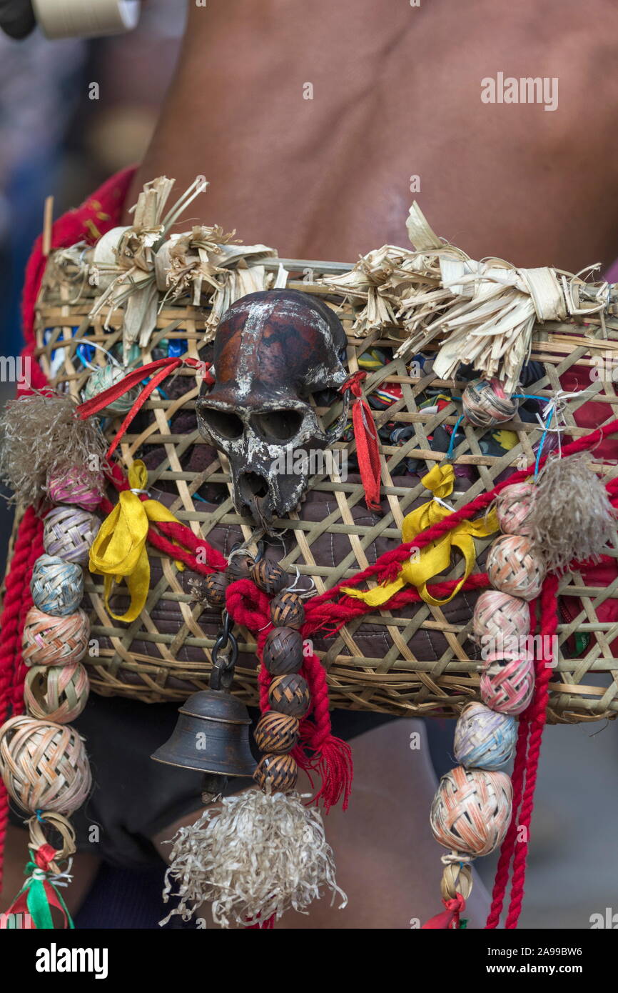 Accessoires Tribal Naga, Hornbill festival, Nagaland, Inde Banque D'Images