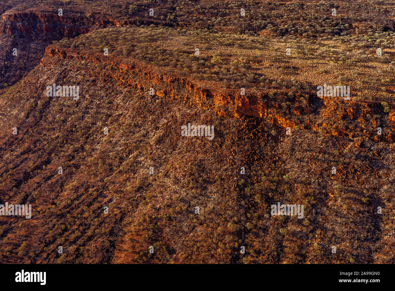 Vue aérienne de la George Gill varie dans les centre de l'Australie dans le Territoire du Nord Banque D'Images