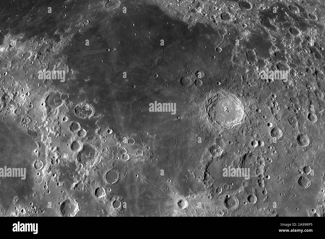 Mare Fecunditatis ou la mer de la fécondité de la surface lunaire, 3D Rendering Banque D'Images