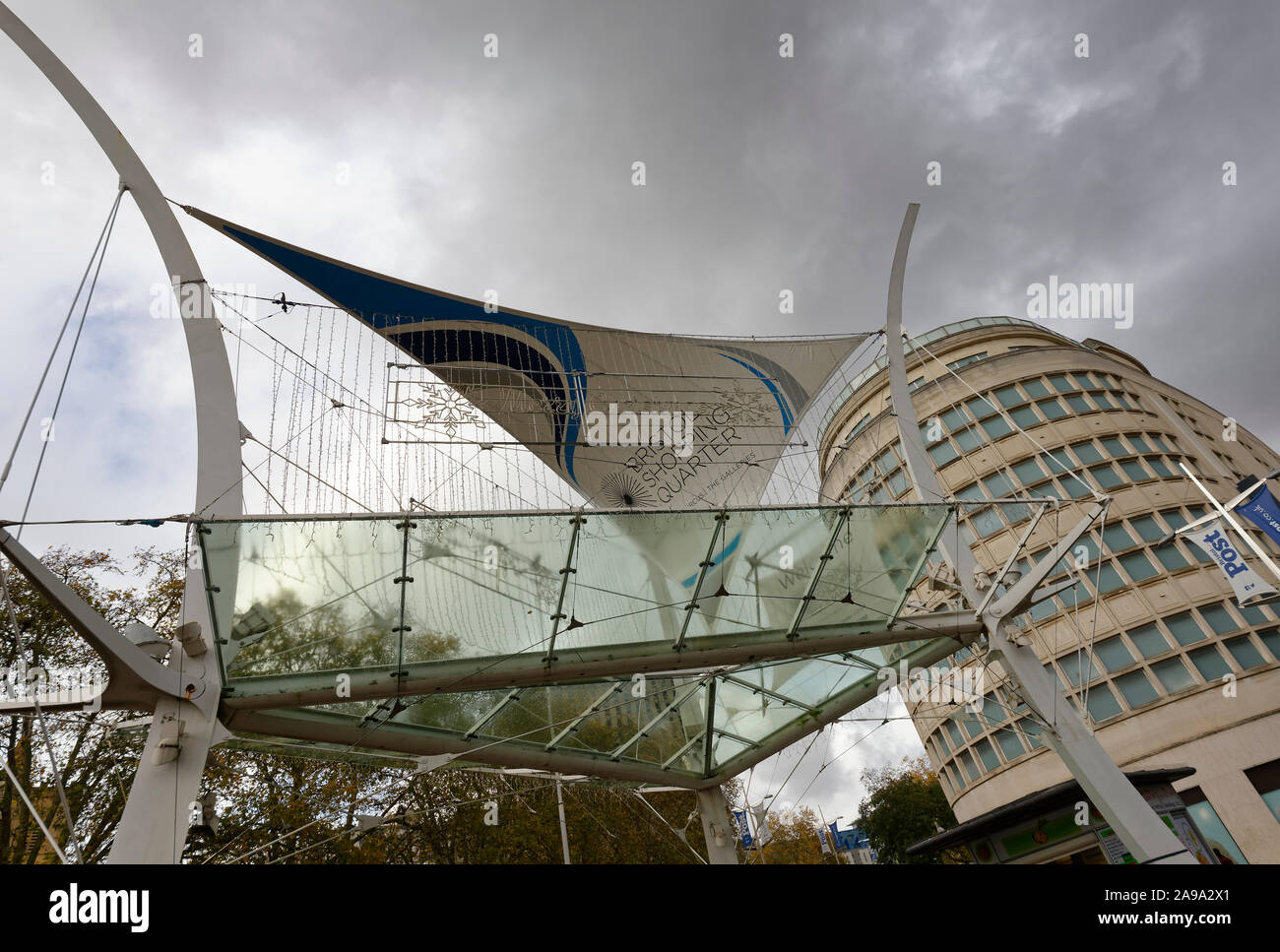 Bristol Shopping quater sur un jour de tempête Banque D'Images