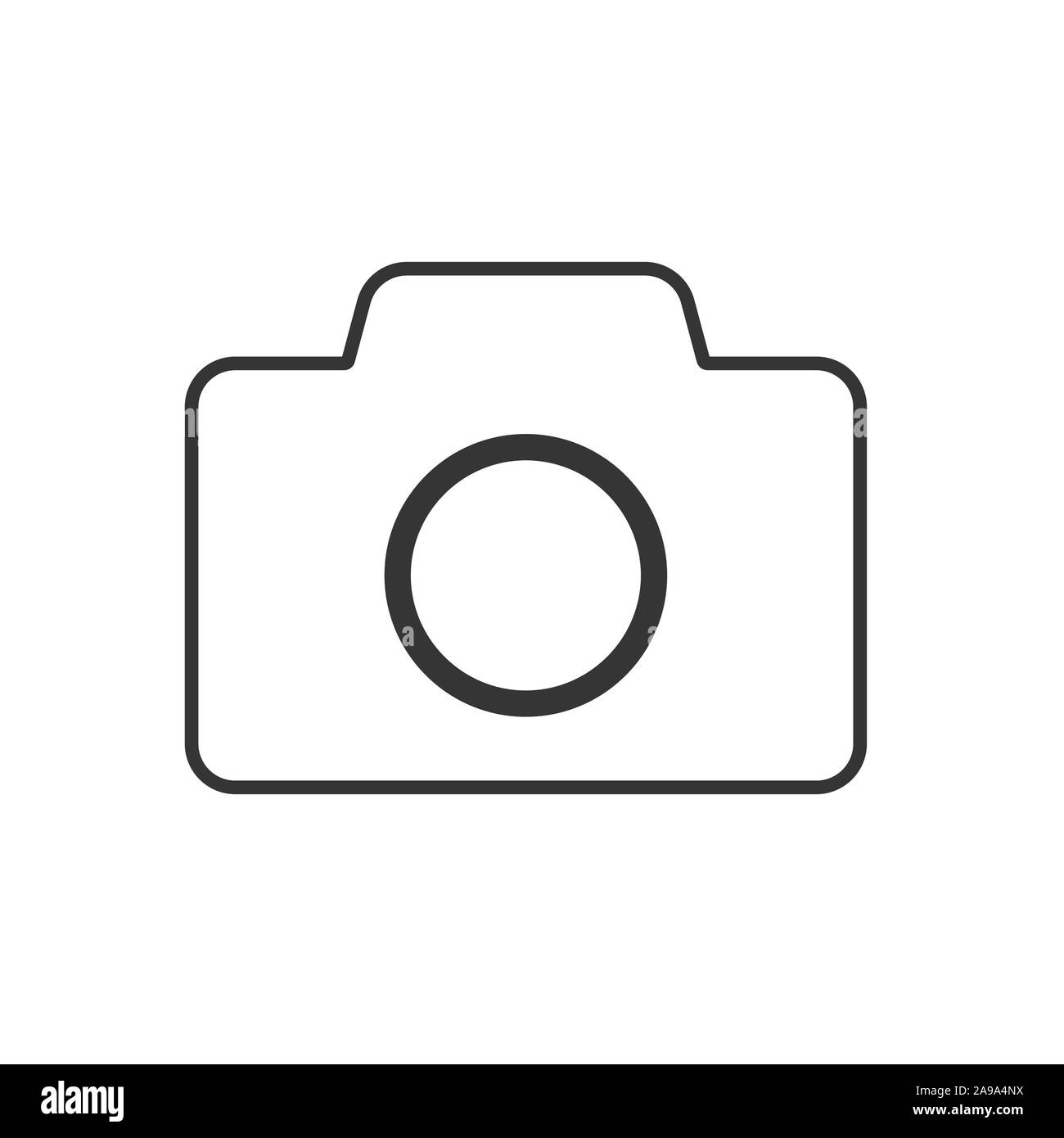 L'icône Appareil photo - vecteur. Icône d'appareil photo noir. L'icône Appareil photo en télévision, conception linéaire isolé. Illustration de Vecteur