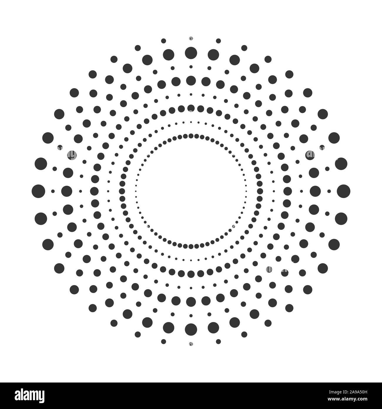 Cercle de points de trame. Vector illustration. Dotted background demi-teinte. Illustration de Vecteur