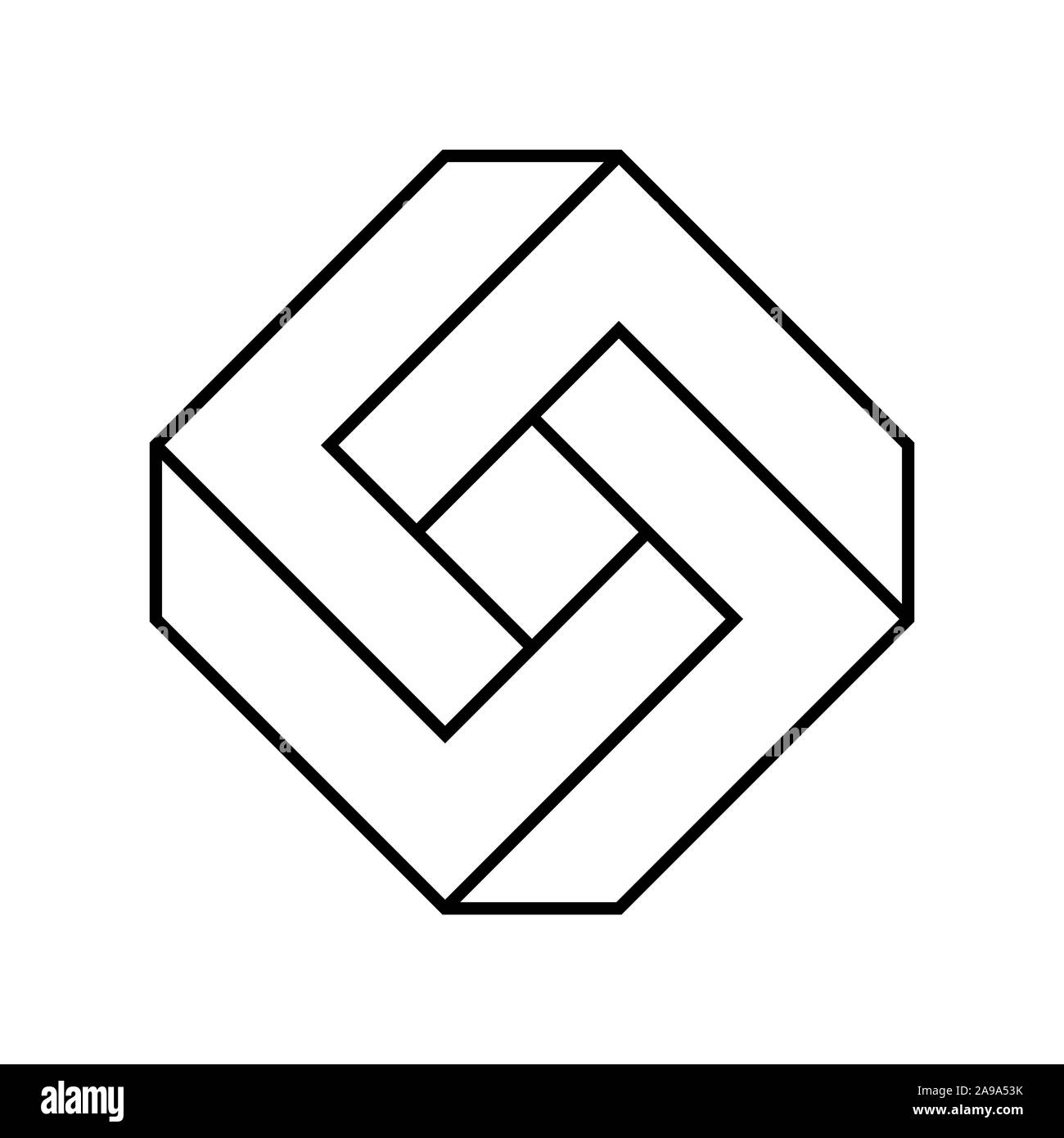 Géométrie Des Illusions De L'infini. Les Triangles De Formes 3d Impossibles  Bouclent La Collection De Vecteurs Escher D'hexagones. Boucle D'illusion  3d, Cube Infini Géométrique