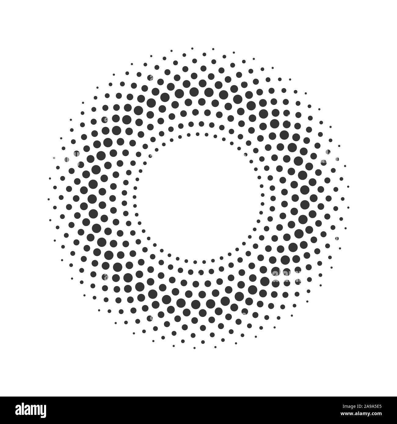 Cercle de points de trame. Vector illustration. Dotted background demi-teinte. Illustration de Vecteur