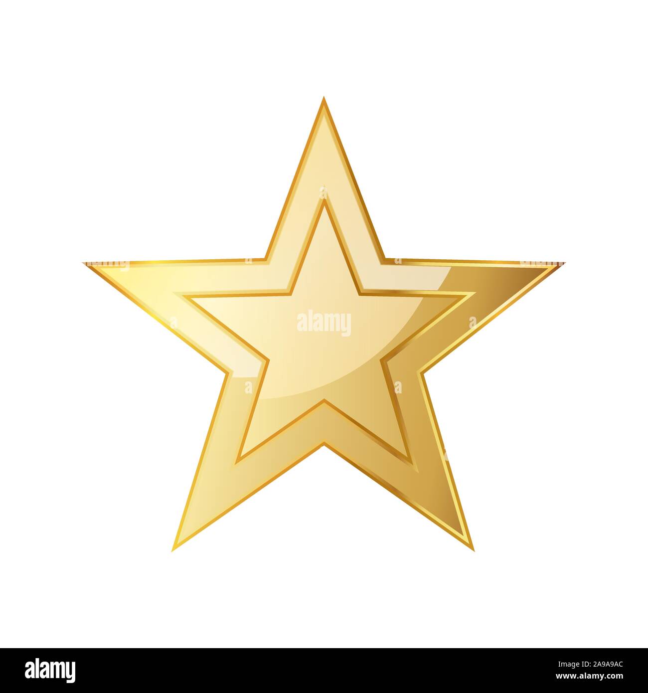 Golden Star icône. Vector illustration. Golden Star icône sur fond blanc. Illustration de Vecteur