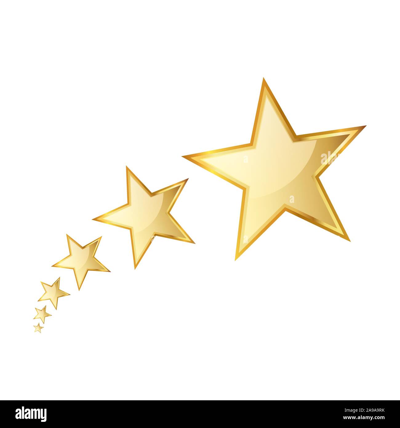 Golden Star des icônes. Vector illustration. Plusieurs étoiles d'or sur fond blanc. Illustration de Vecteur