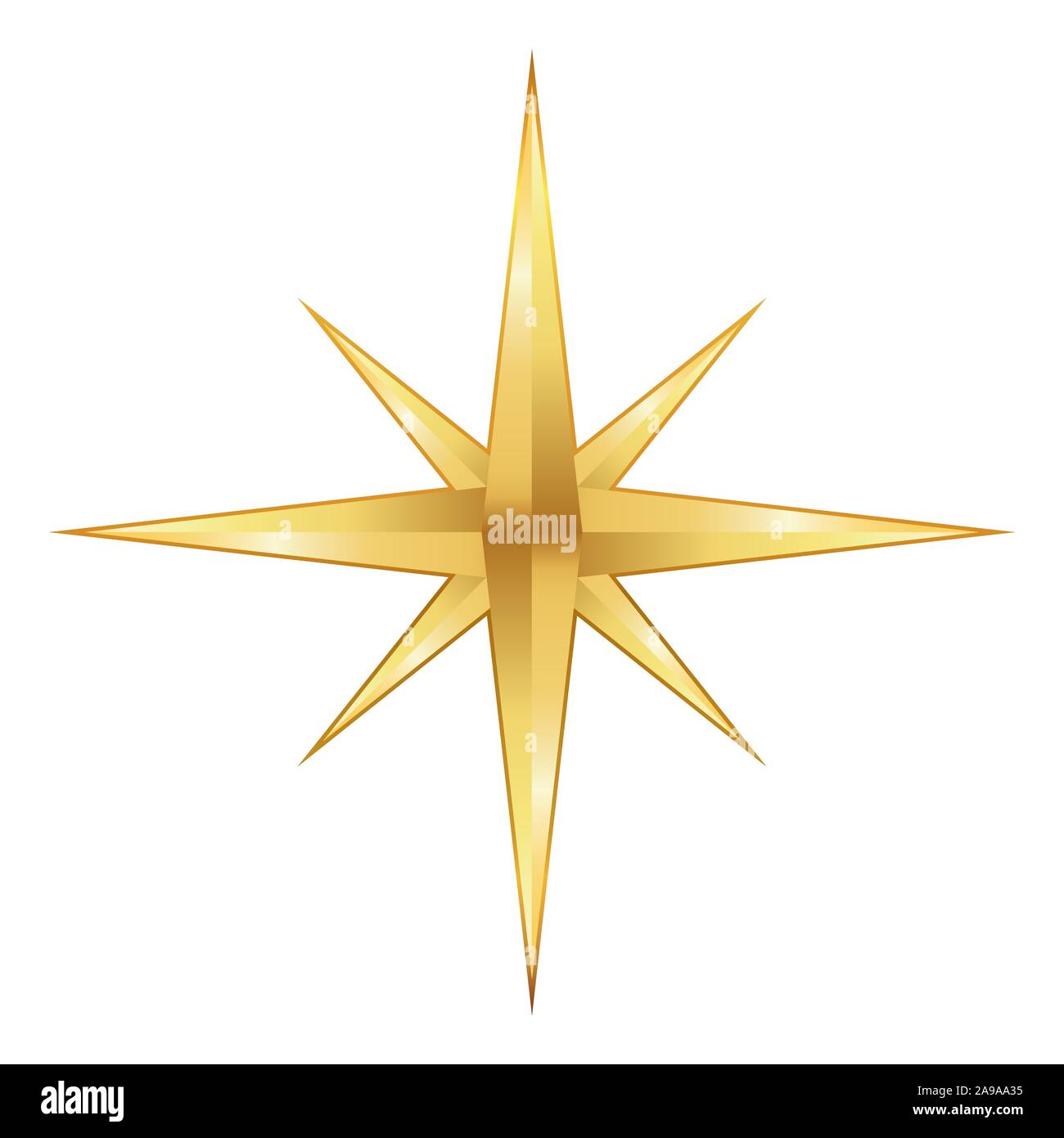 Golden Star icône. Vector illustration. Golden Star icône sur fond blanc. Illustration de Vecteur