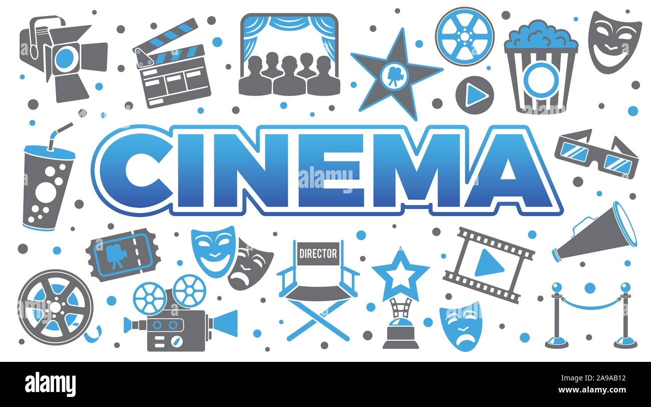 Cinéma et film Banner Illustration de Vecteur
