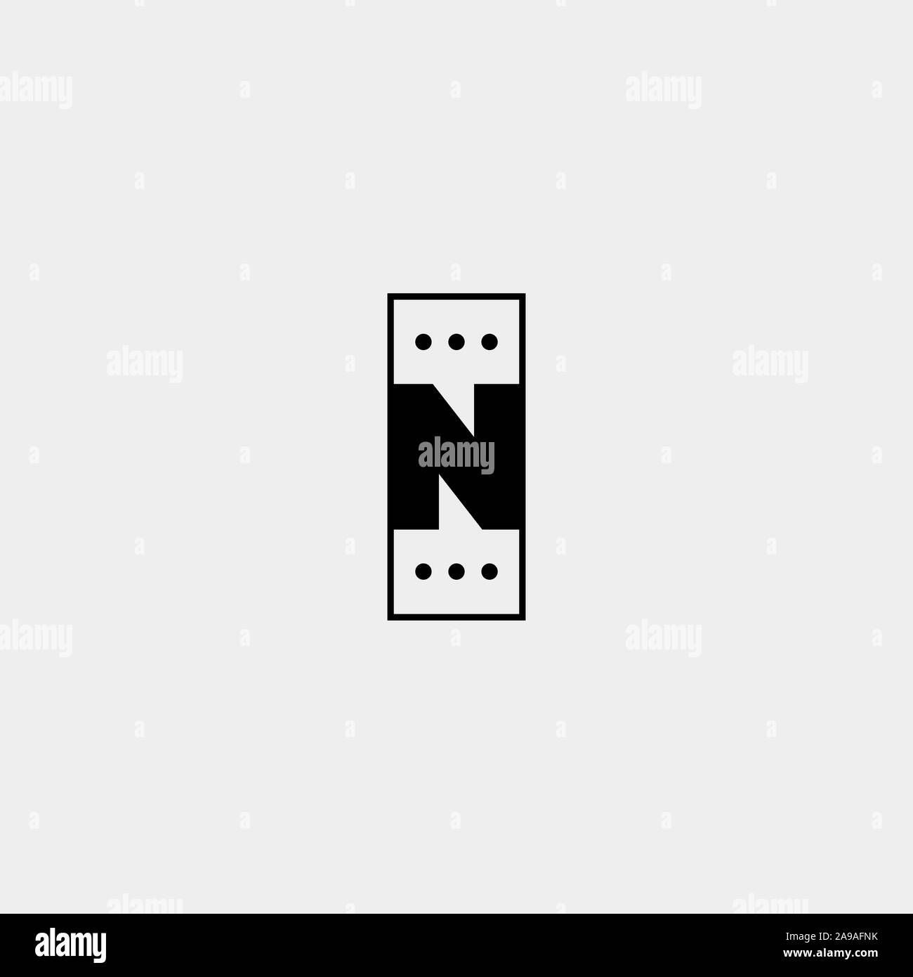 Lettre N Chat Modèle Logo Design Vectoriel Illustration de Vecteur