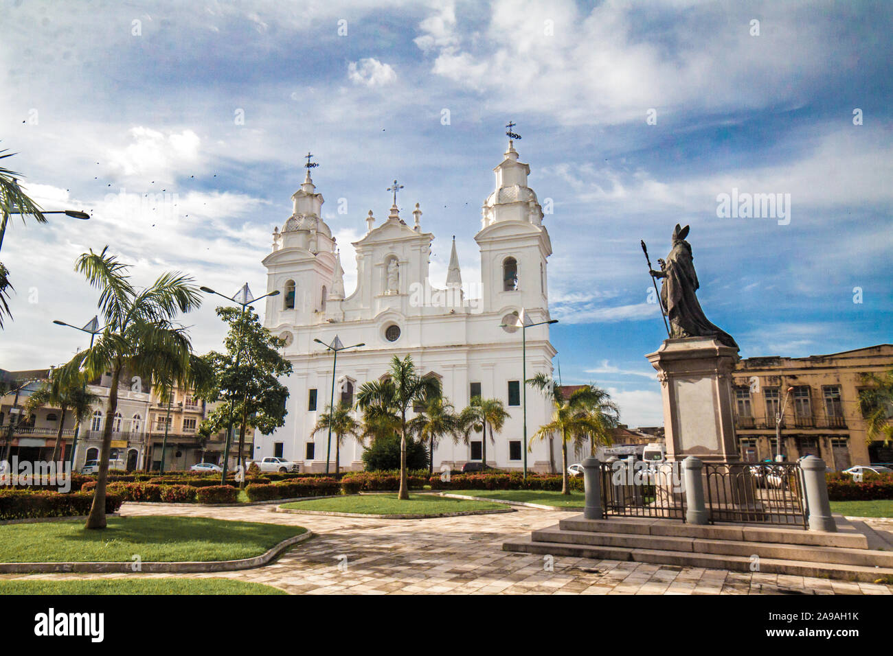 Belém et Ver-o-Peso juste vu de la baie de Guajará Banque D'Images