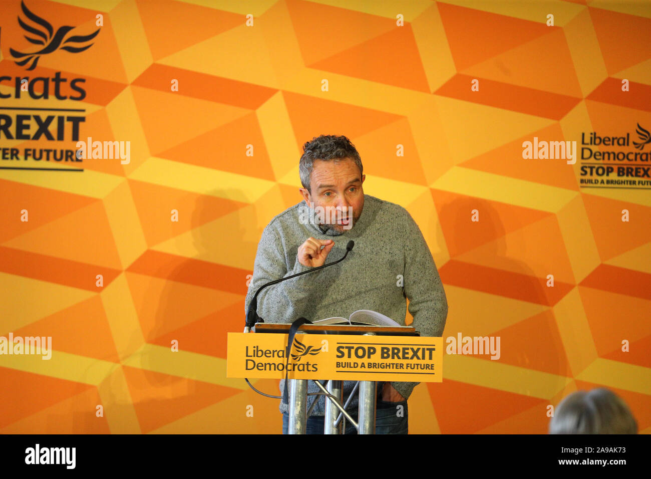 Acteur Eddie Marsan, lors de l'inauguration du Parti libéral démocrate du Plan gouvernemental pour l'égalité et les droits de l'homme à Glaziers Hall à Londres. Banque D'Images