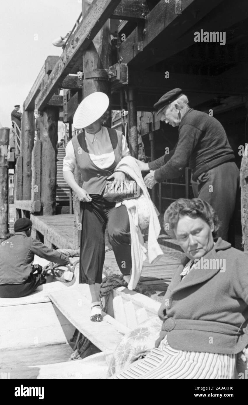 Un voyage à l'île de Helgoland, Allemagne 1930. Banque D'Images