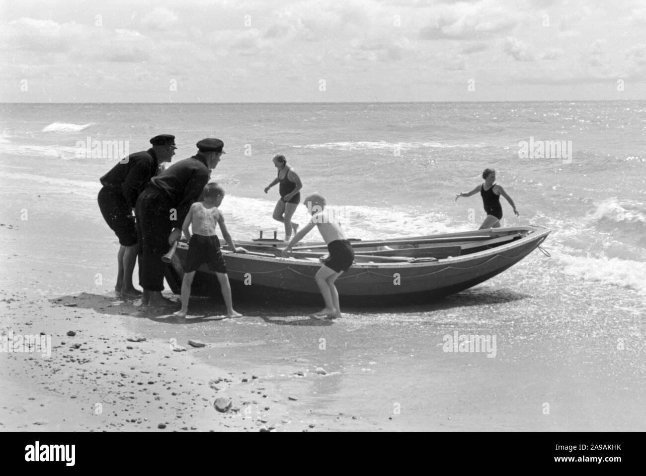 Un voyage à l'île de Helgoland, Allemagne 1930. Banque D'Images