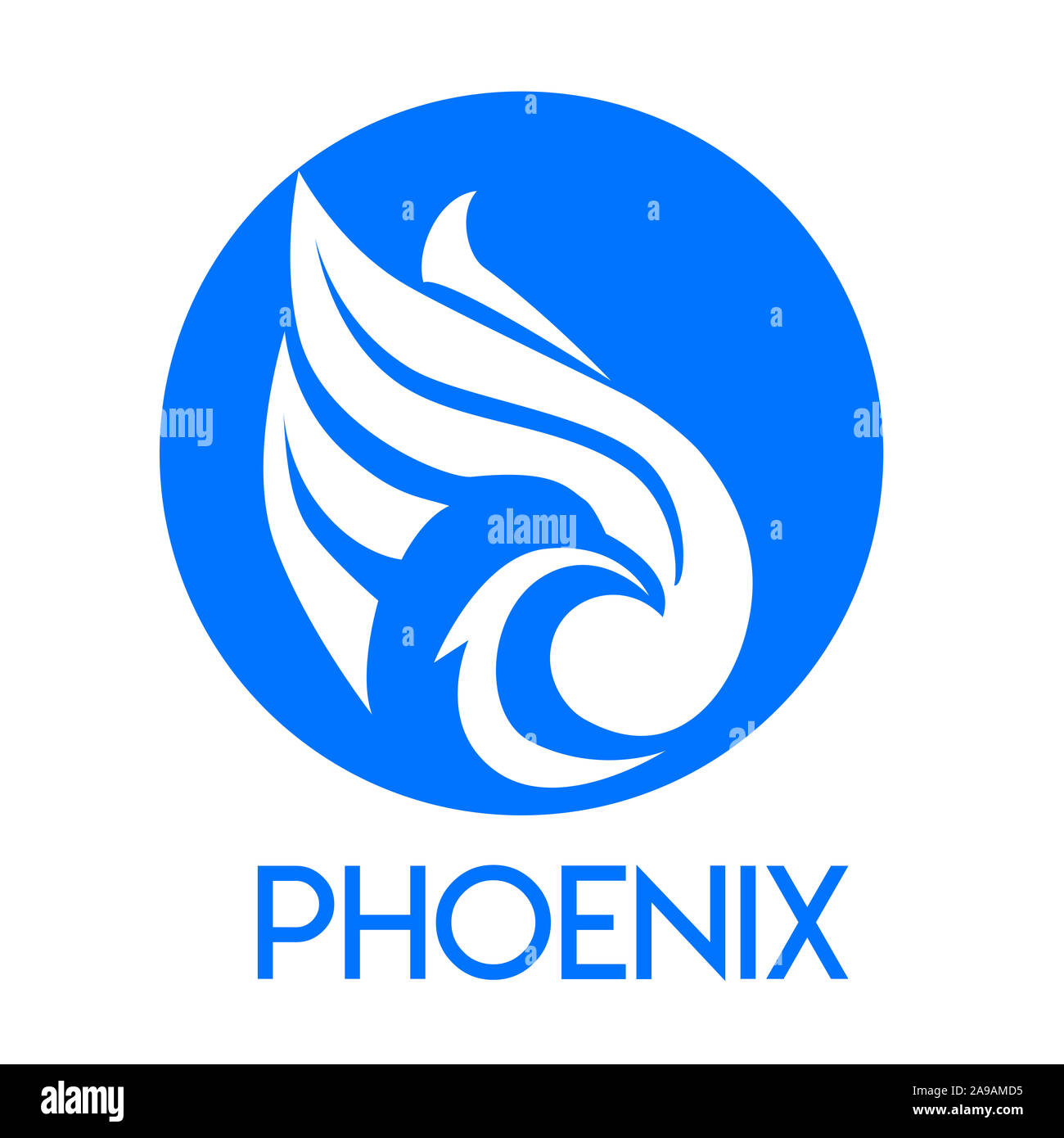 Logo aigle stylisé modèle Phoenix Phoenix, symbole du Logo Icône Banque D'Images