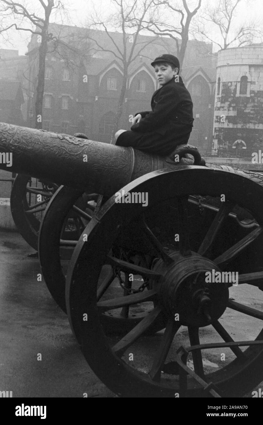 Un jour de pluie à Londres, Grande-Bretagne 1930. Banque D'Images