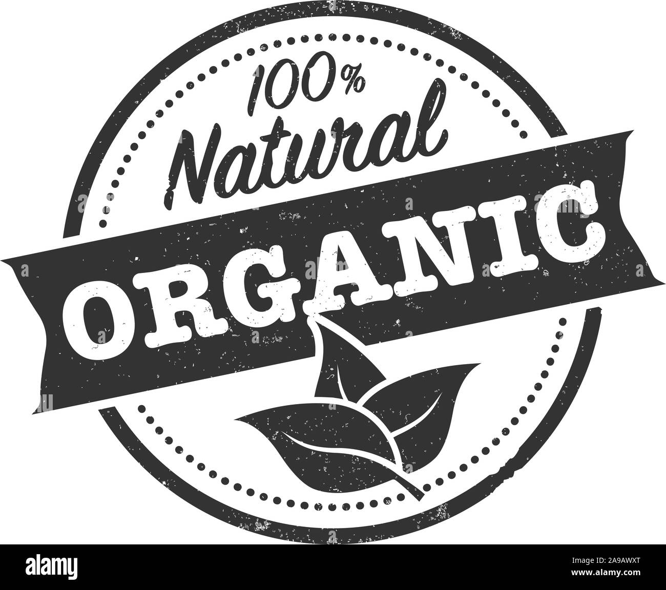 100 % ronde rayé de tampon en caoutchouc organique naturel imprimer vector illustration Illustration de Vecteur