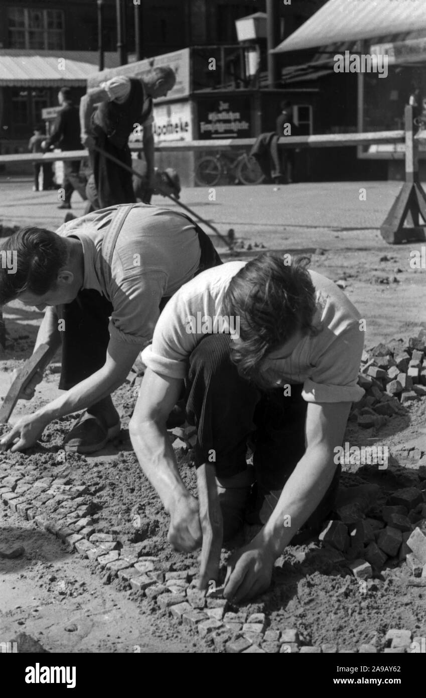 Zone de construction la Potsdamer Platz à Berlin, Allemagne 1930. Banque D'Images