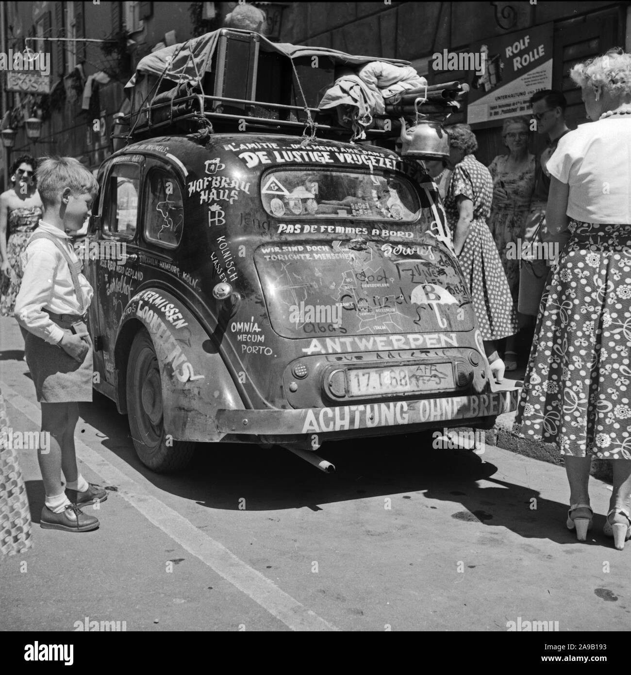 Une voiture vraiment étrange, l'Allemagne des années 1950. Banque D'Images