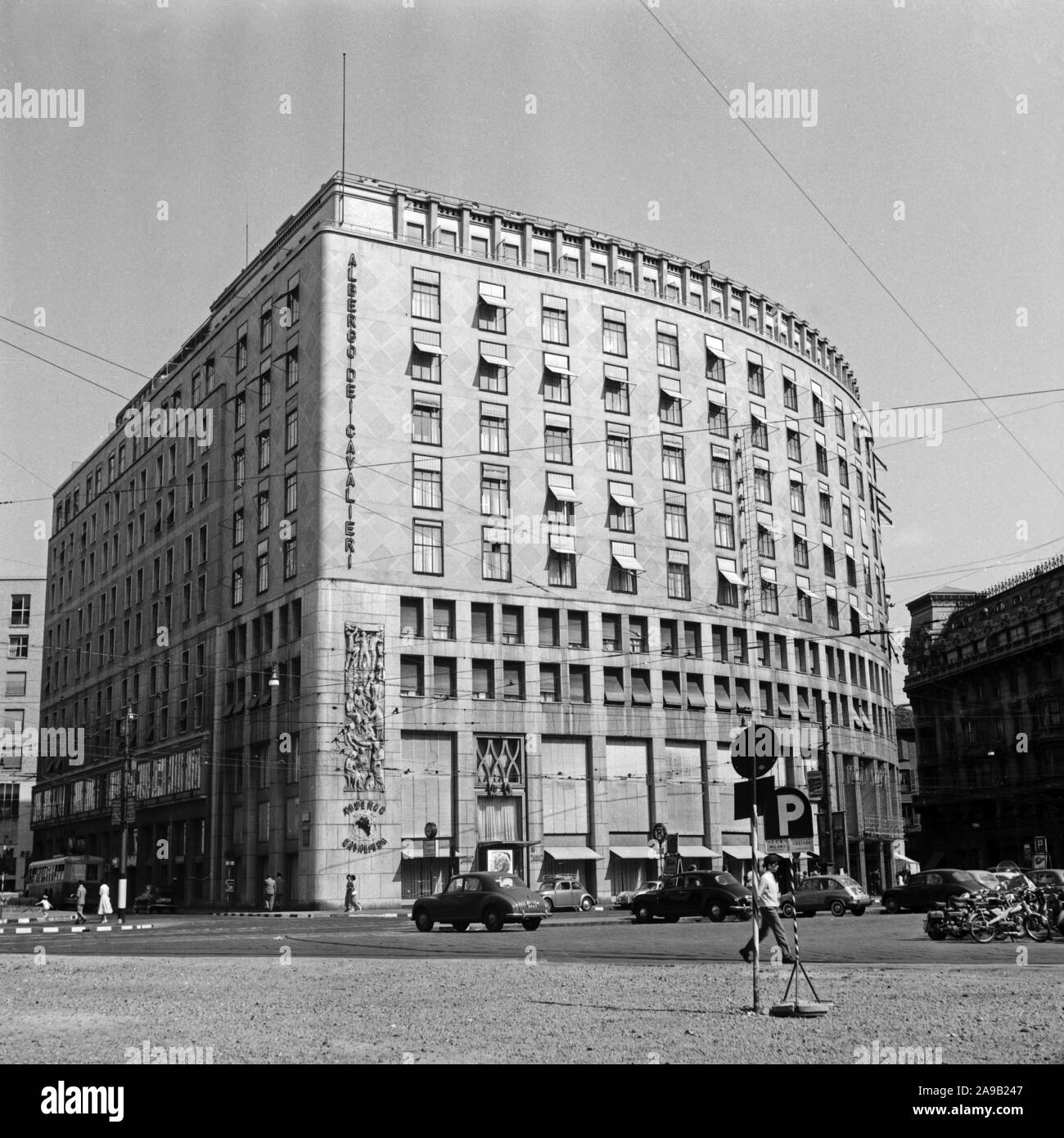 Albergo dei Cavaliero Hôtel à Milan, Italie 1950. Banque D'Images