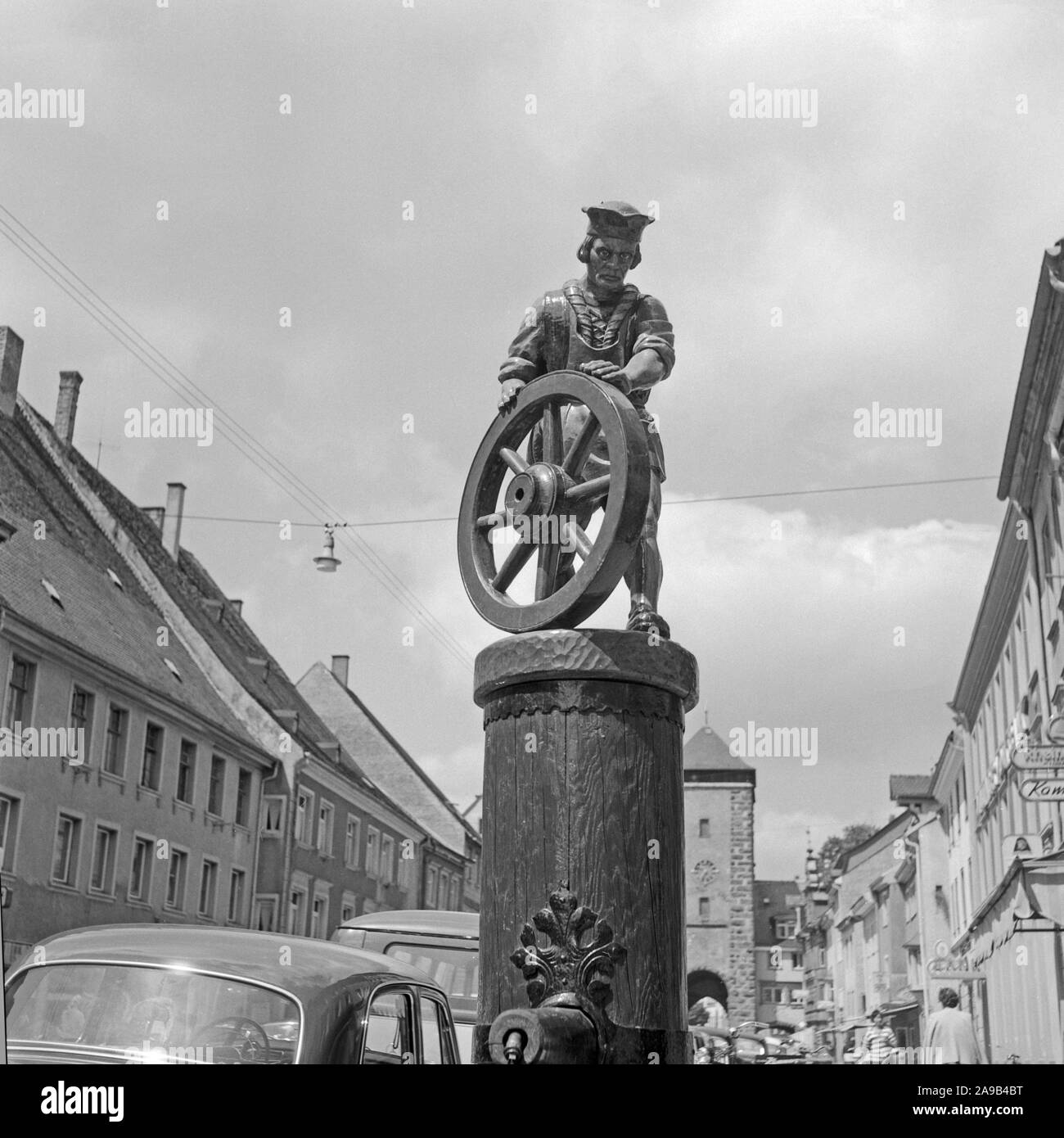 D'une sculpture-fontaine cartwright à Heidelberg, Allemagne 1956 Banque D'Images