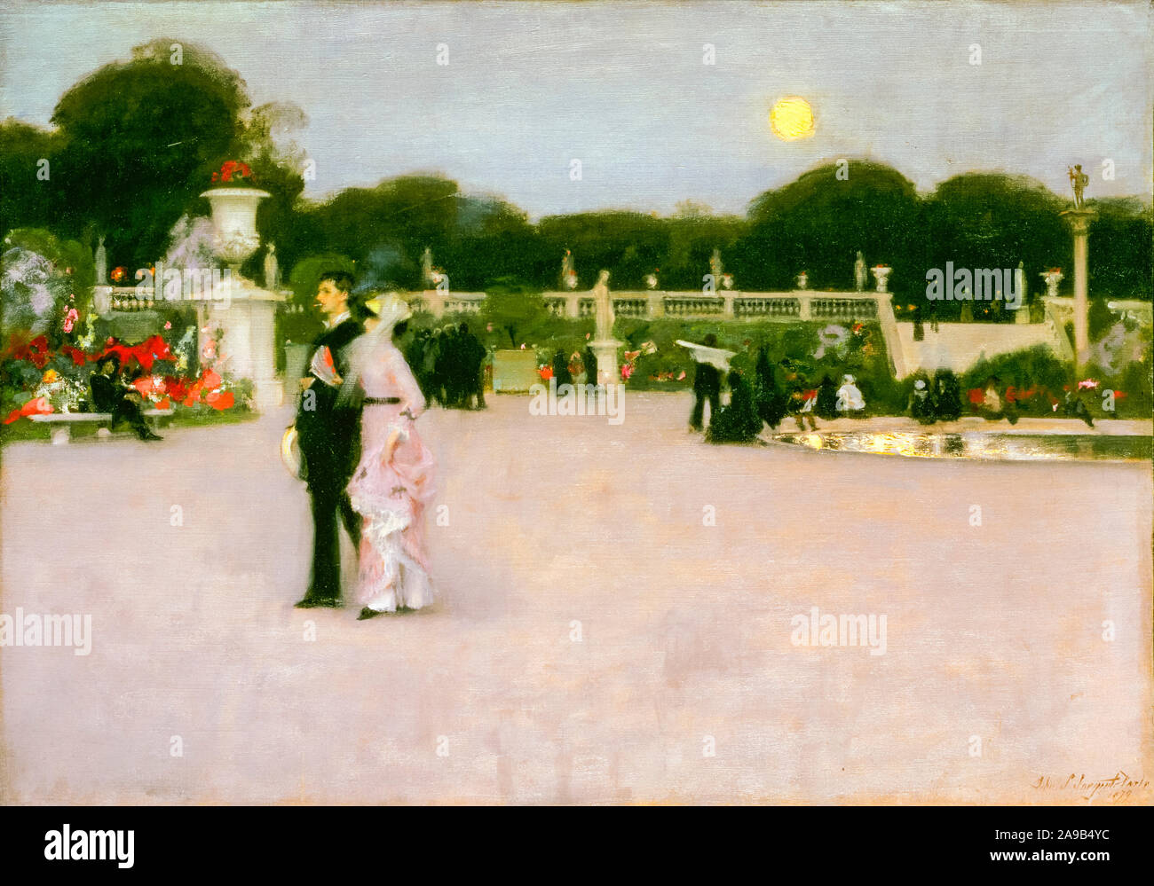 John Singer Sargent, dans les jardins du Luxembourg, (Paris), peinture, 1879 Banque D'Images