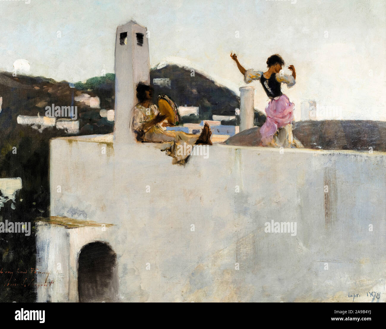 John Singer Sargent, Capri girl sur un toit, peinture, 1878 Banque D'Images