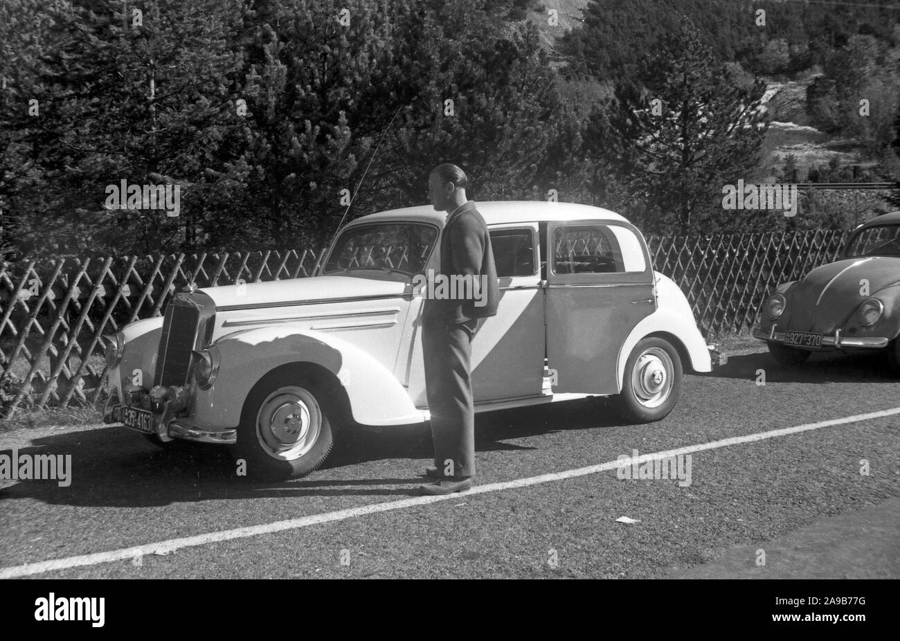 Une Mercedes Benz 170 V, l'Allemagne des années 1950. Banque D'Images