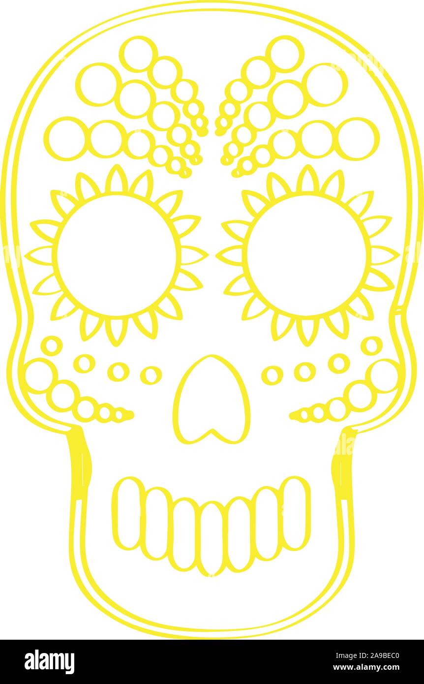 Esquisse d'un crâne mexicain - Vector illustration Illustration de Vecteur