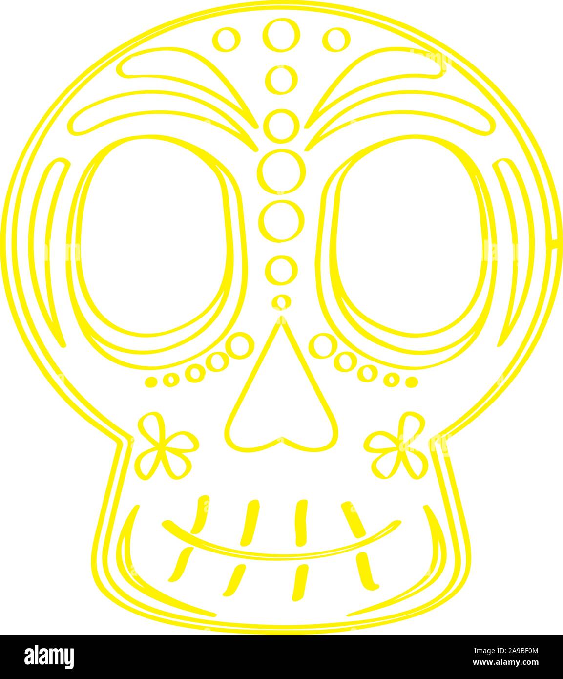 Esquisse d'un crâne mexicain - Vector illustration Illustration de Vecteur