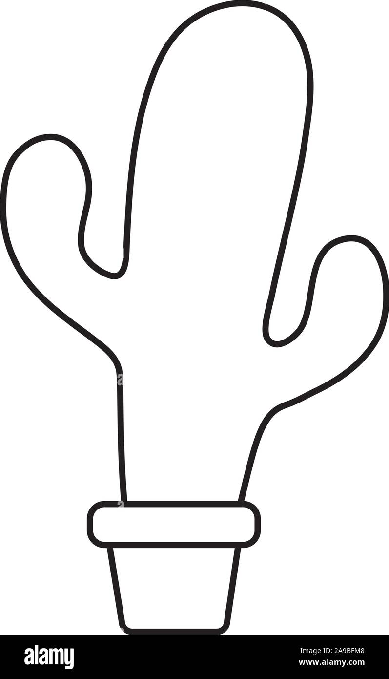 Cactus mignon avec pot à fond blanc vector illustration design Illustration de Vecteur