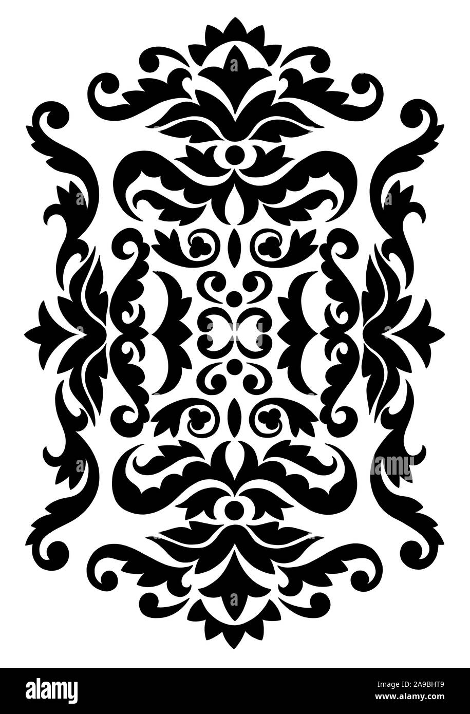 Frontière dessiné à la main et le motif décoratif Banque D'Images