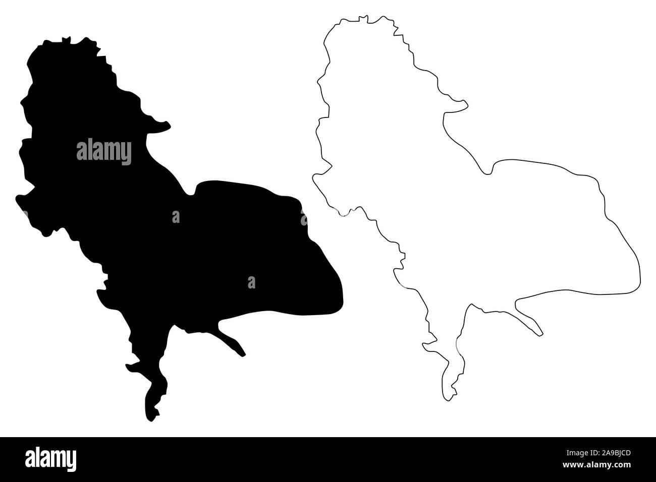 (Dans le canton de Bosnie-et-Herzégovine, Fédération de Bosnie-et-Herzégovine, FBiH) map vector illustration, croquis gribouillis d'Una Sana site Illustration de Vecteur