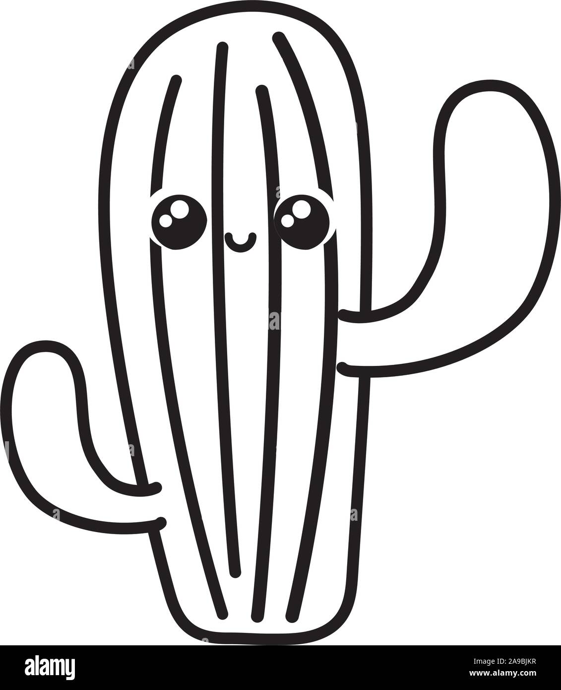Cactus cute in white background vector illustration design Illustration de Vecteur