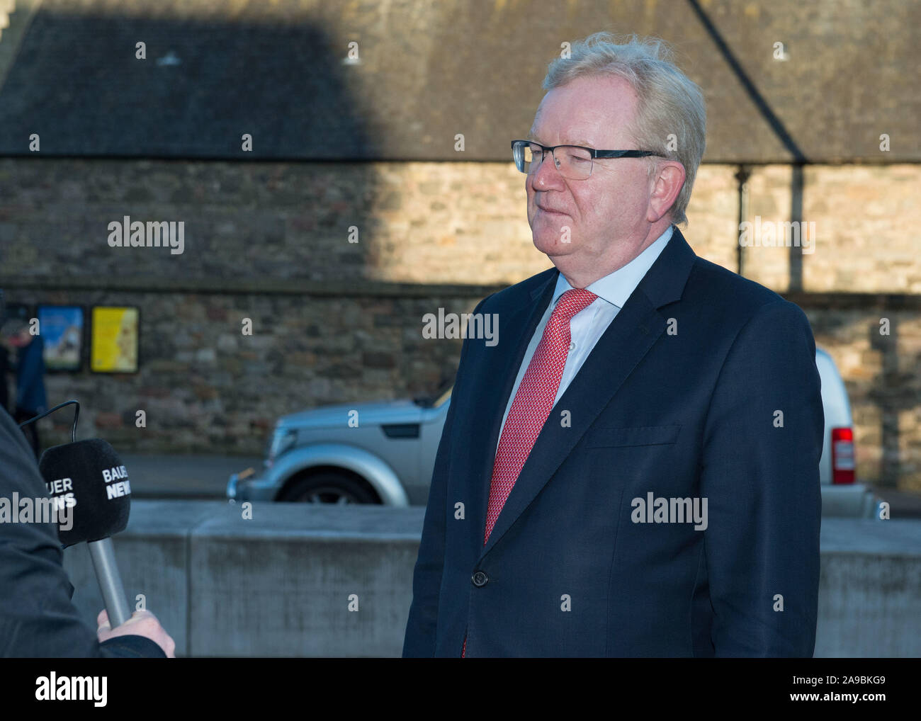 Edinburgh, Royaume-Uni. 14 novembre 2019. Sur la photo : Jackson Carlaw MSP - Chef intérimaire du Parti unioniste et conservateur écossais. Photo Op à l'extérieur du Parlement écossais. Crédit : Colin Fisher/Alamy Live News Banque D'Images