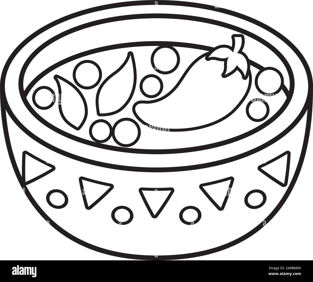 La cuisine mexicaine traditionnelle soupe sur fond blanc vector illustration design Illustration de Vecteur