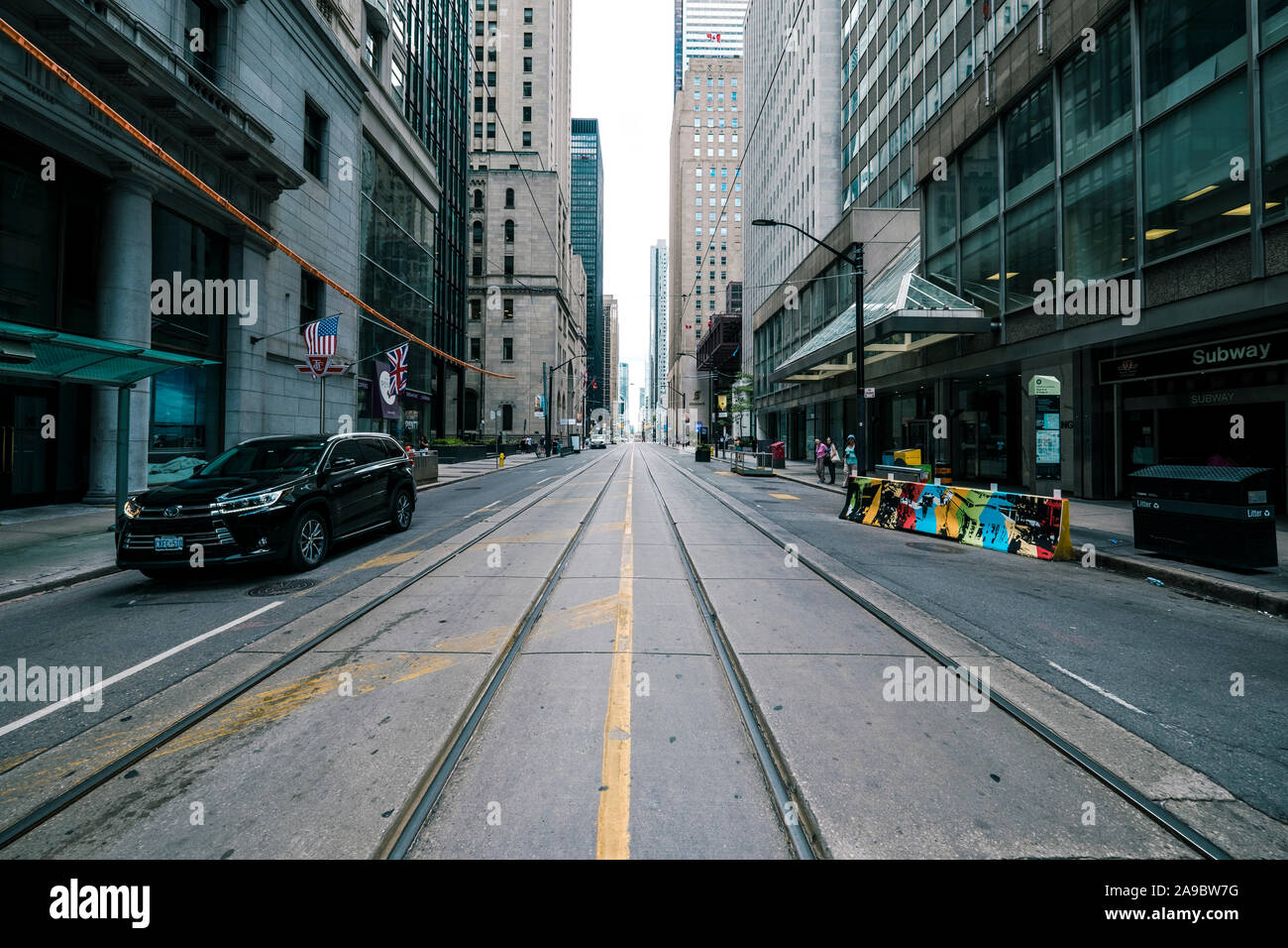 Scène de rue de la ville et des bâtiments vue, Toronto, Ontario, Canada Banque D'Images