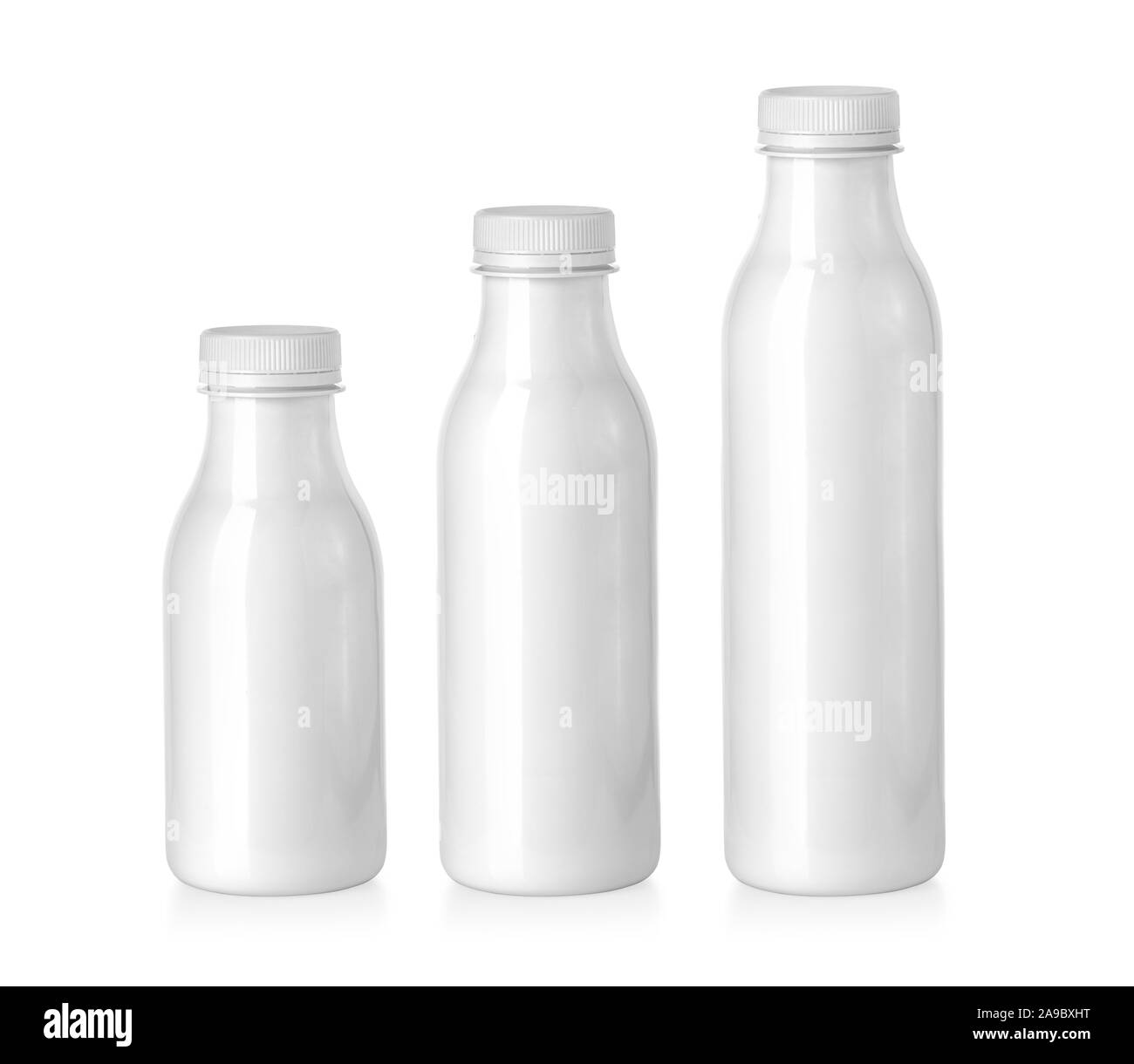 Bouteille de lait plastc isolated on white Banque D'Images
