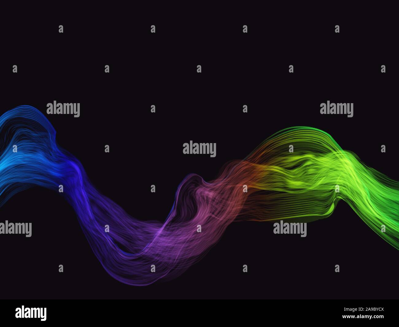 Vector Abstract shiny couleur bleu et vert vague élément graphique sur fond sombre. La science ou technologie conception Illustration de Vecteur