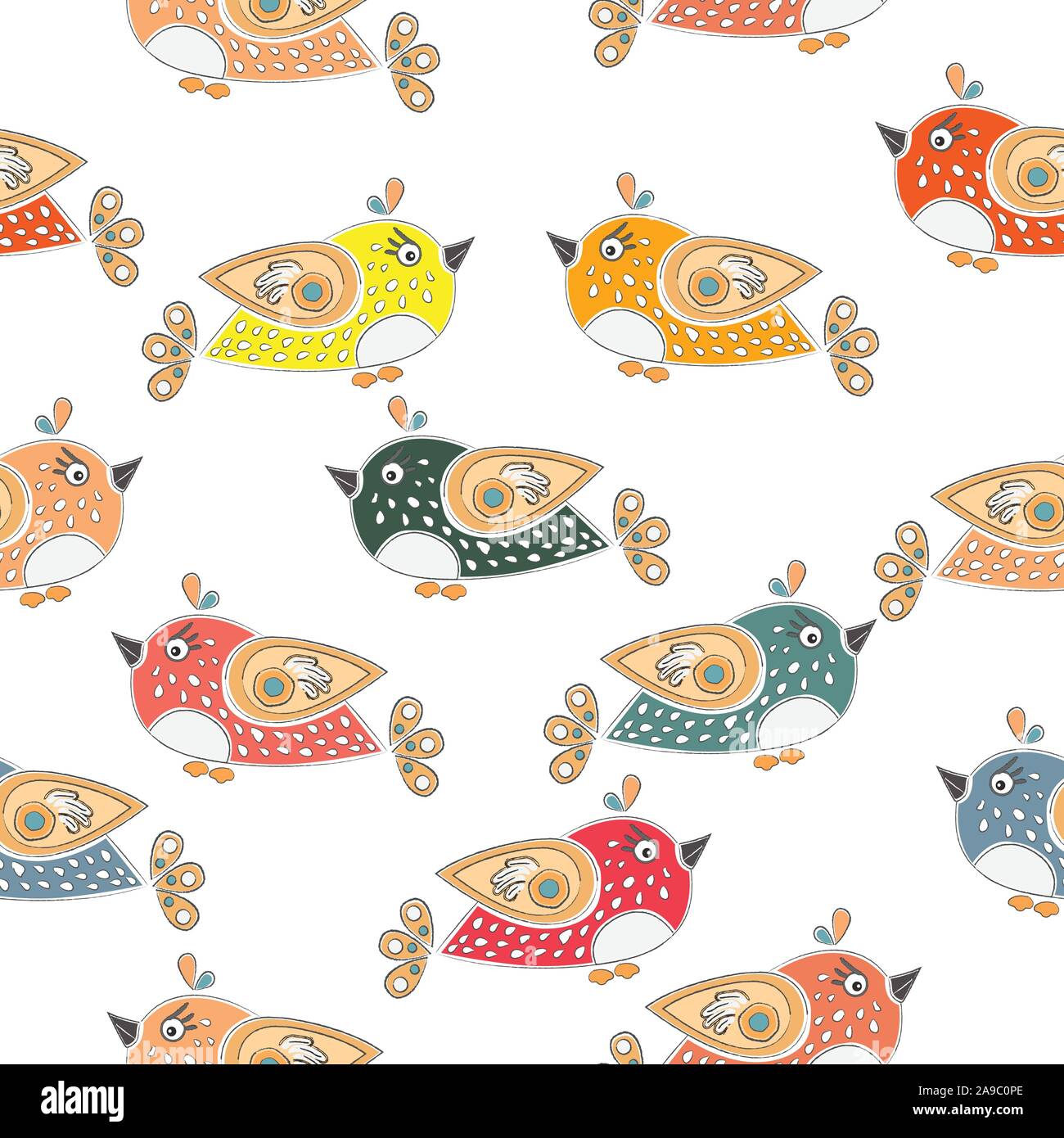 Oiseaux Oiseaux mignons avec amour dans l'amour. Vector Illustration Illustration de Vecteur