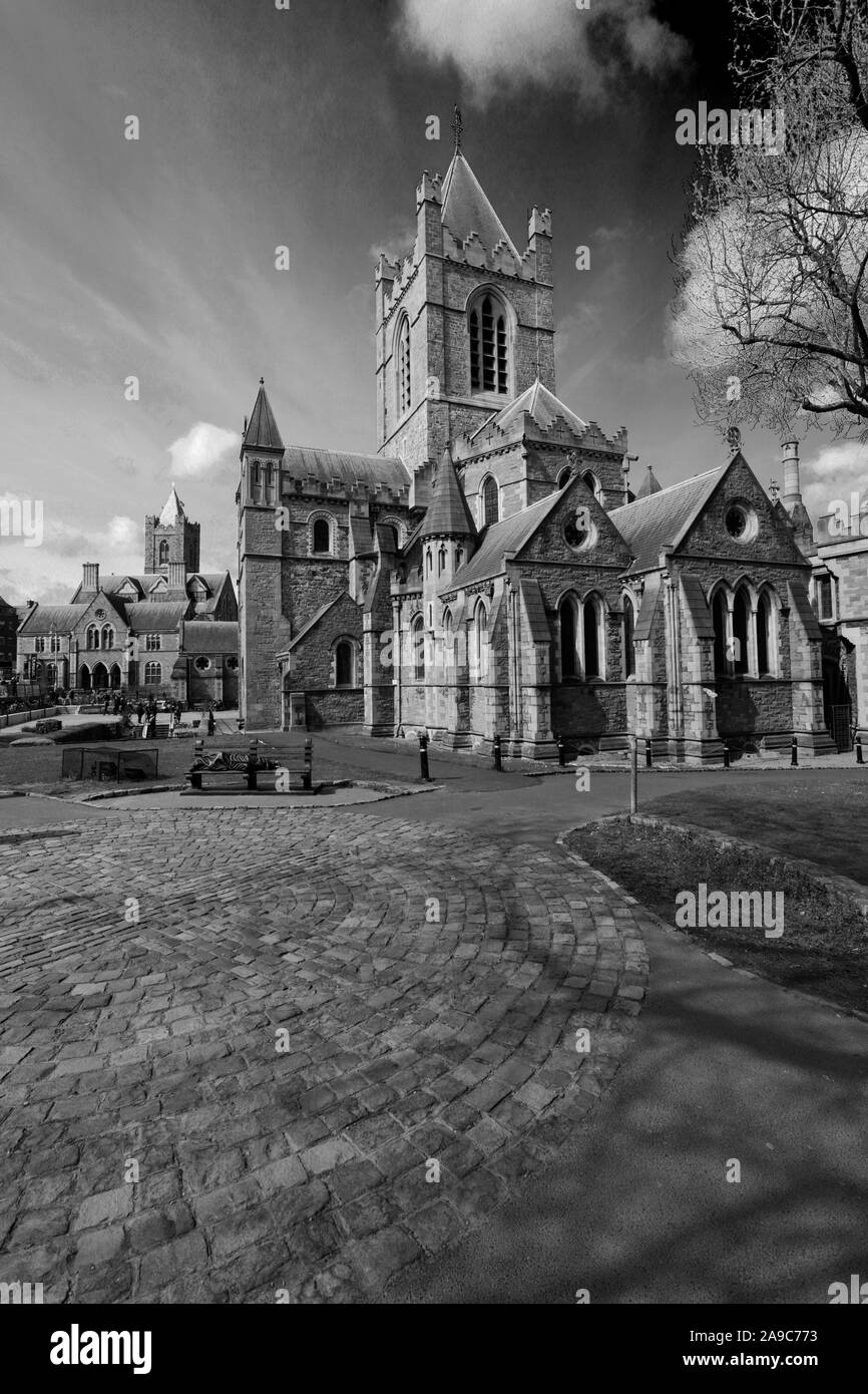 Vue d'été de la Christ Church Cathedral, Dublin, République d'Irlande Banque D'Images